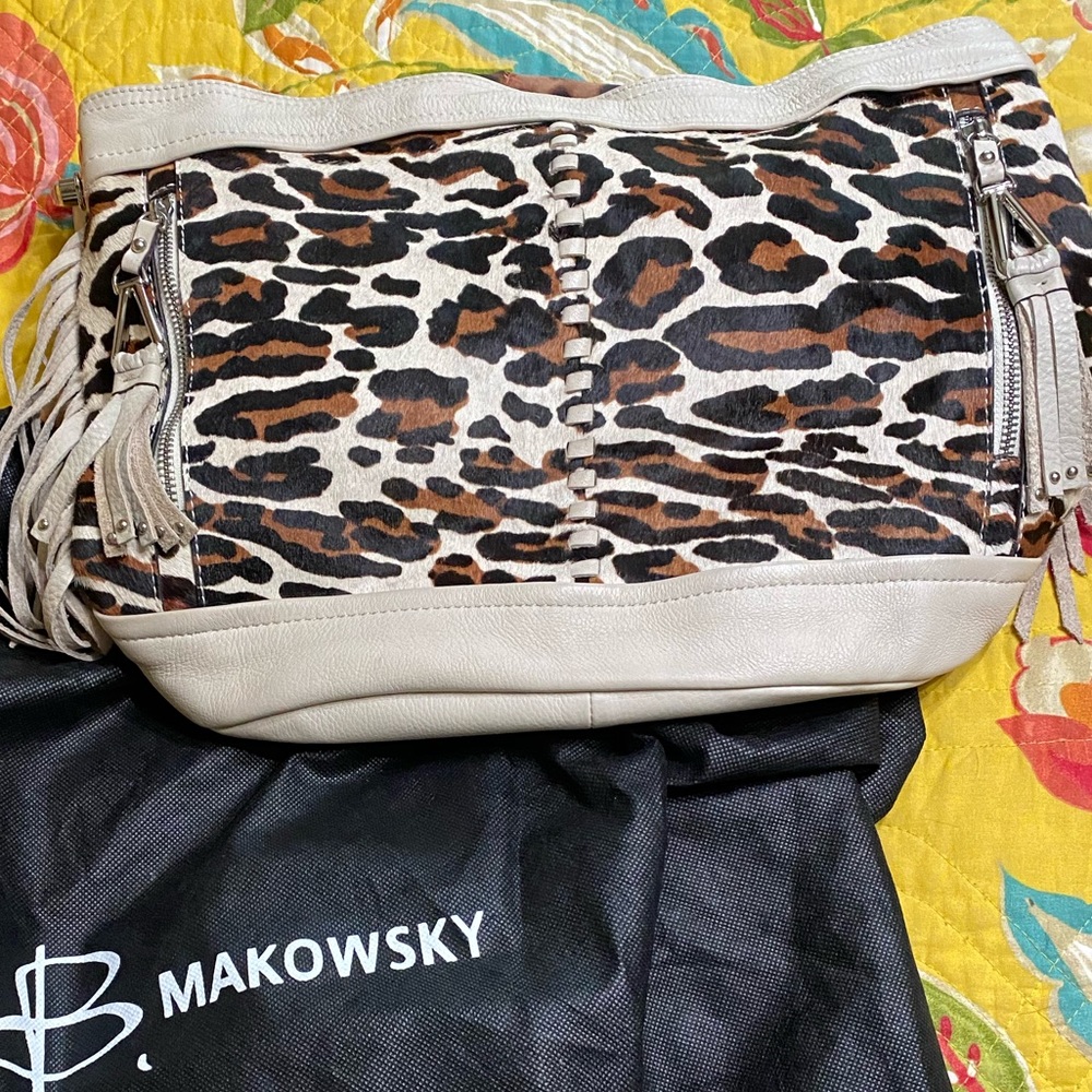MAKOWSKY ANDREA LEOPARD PRINT COWHIDE LEATHER